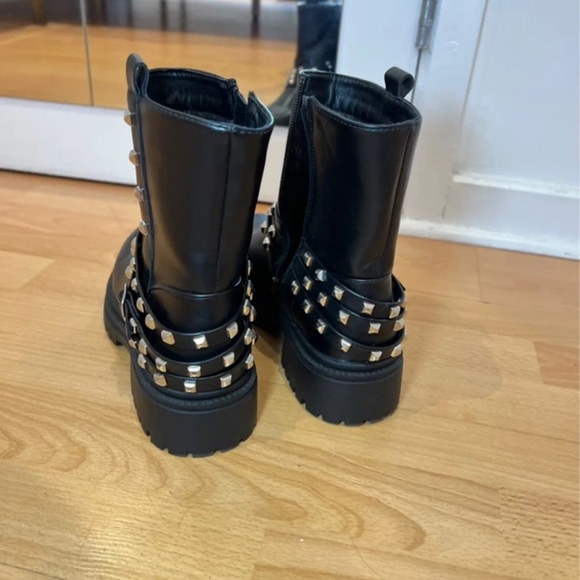 Source Unknown Black Studded Combat Boots - Picture 5 of 5